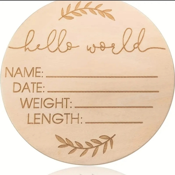 Other - Hello World Wooden Baby Announcement